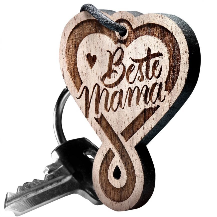 Lieblingsmensch® Schlüsselanhänger aus Holz Modell Beste Mama  im Universum 