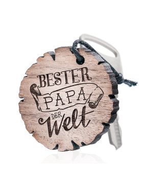 Bester Papa der Welt Schlüsselanhänger Holz mit Gravur  